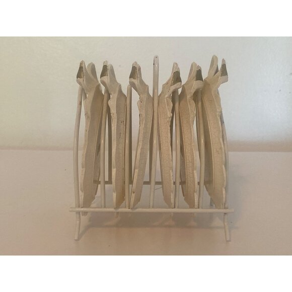 VTG BON JOUR Coasters Crack Floral Design Stand Holder 6 Piece KOREA - Picture 12 of 13